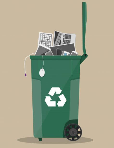 Image showing the right container to understand how to do e-waste recycling programs in California effectively