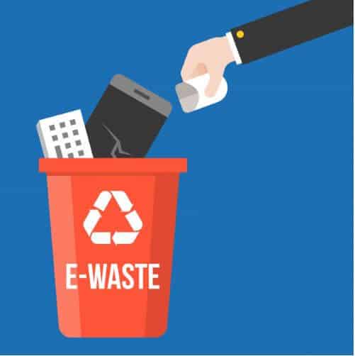 e-waste which can't be thrown in e-bins during the e-waste recycling programs in California