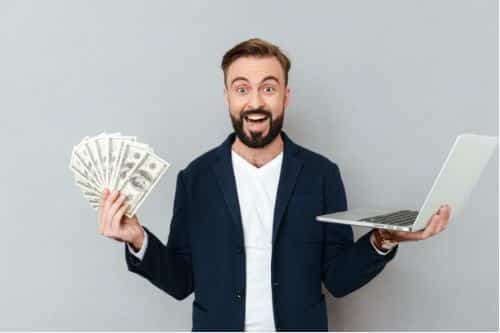Man happy with the profits earned by selling his used hardware drives