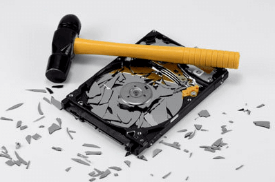 Hammering is a conventional way for hard drive destruction